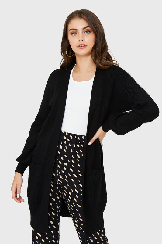 Cárdigan Bolsillos Negro
