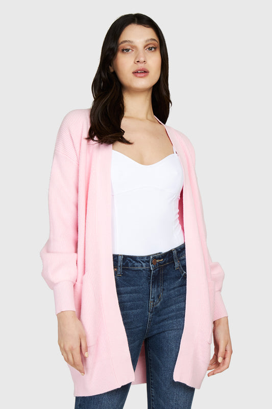 Cárdigan Bolsillos Rosado