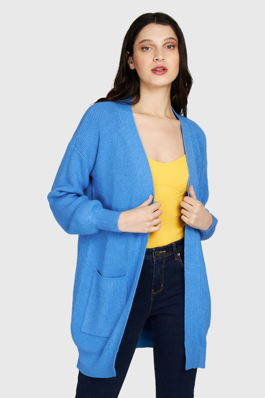 Cárdigan Bolsillos Celeste