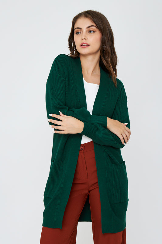 Cárdigan Bolsillos Verde