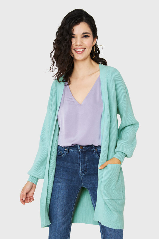Cárdigan Bolsillos Menta