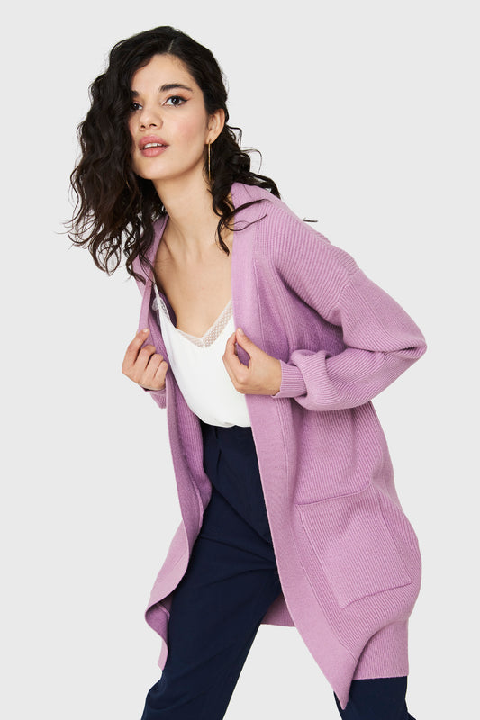 Cárdigan Bolsillos Lila