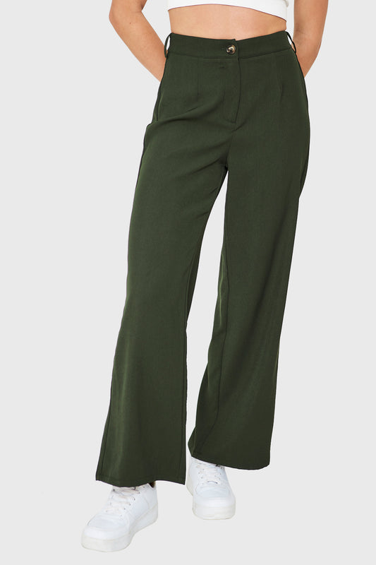Pantalón Recto Verde