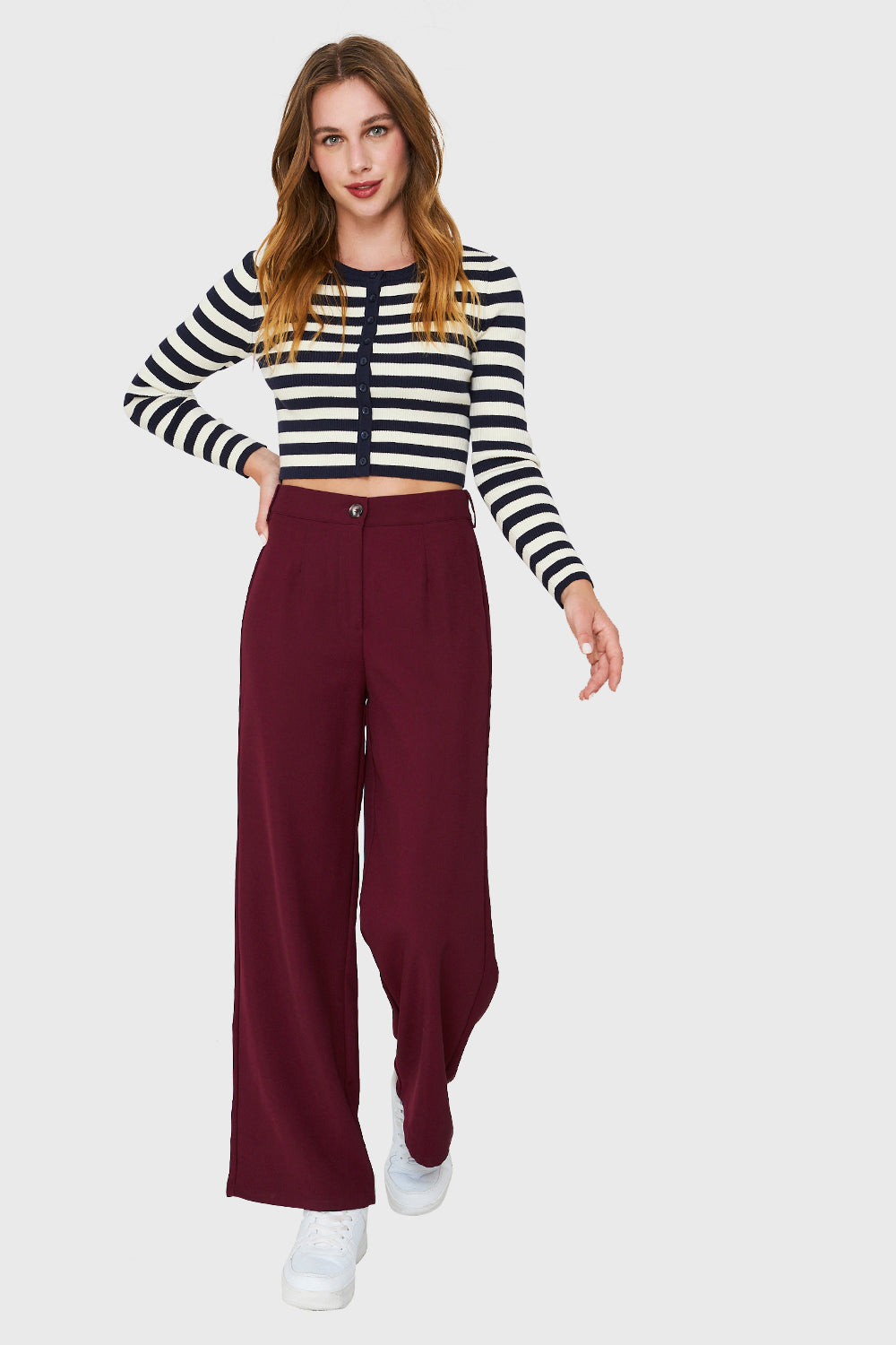 Pantalón Recto Burdeo