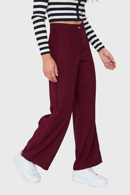 Pantalón Recto Burdeo
