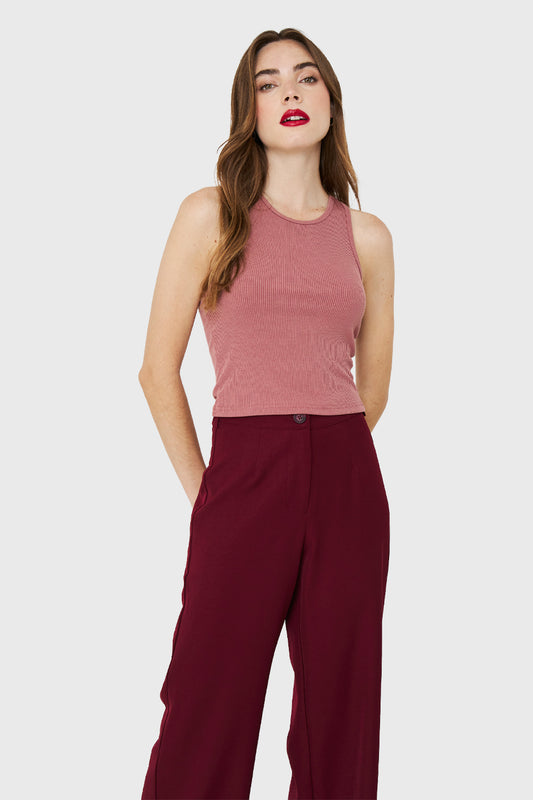 Crop Top Básico Palo Rosa