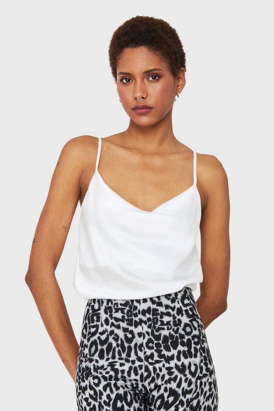 Body Escote Drapeado Blanco