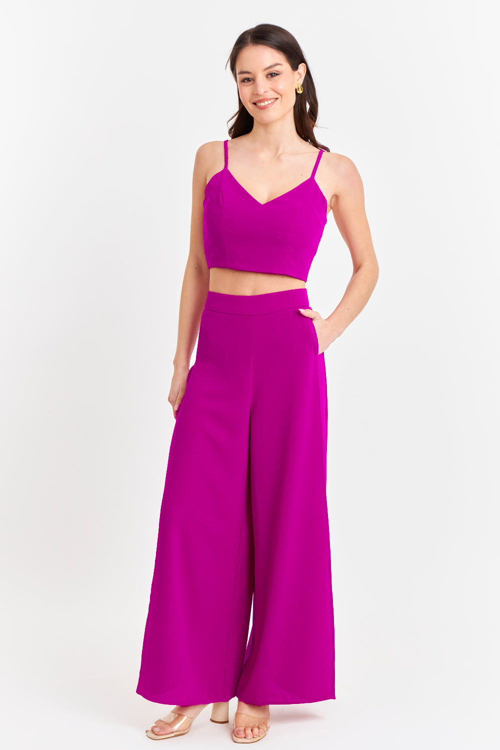 Crop Top Espalda Elasticada Magenta