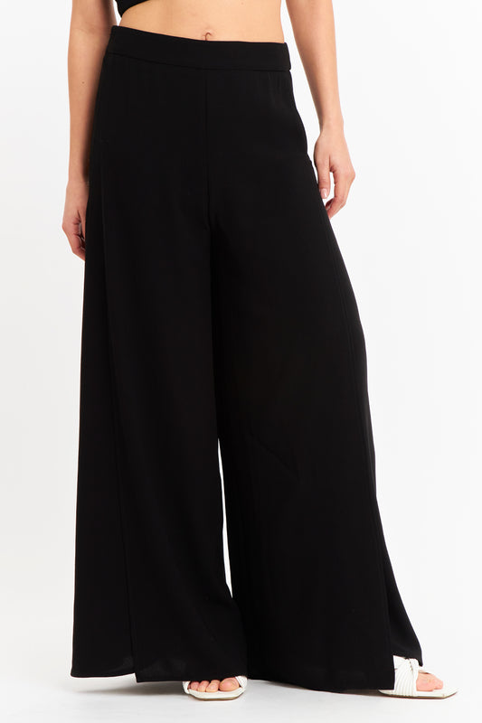 Pantalón Palazzo Tajos Negro