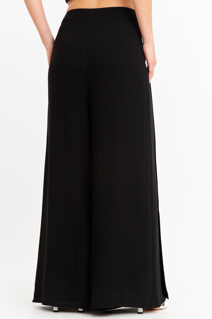 Pantalón Palazzo Tajos Negro