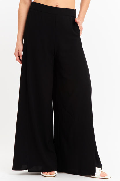 Pantalón Palazzo Tajos Negro