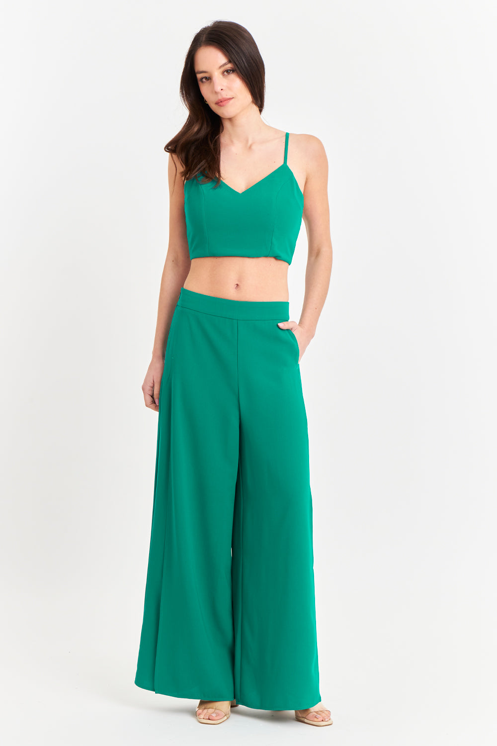 Pantalón Palazzo Tajos Verde