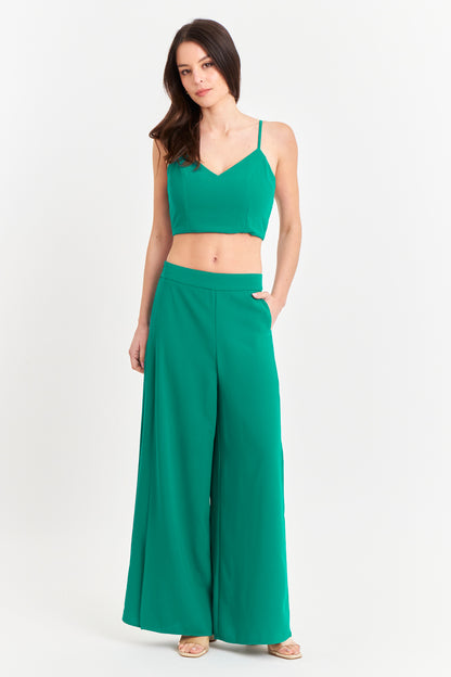 Pantalón Palazzo Tajos Verde