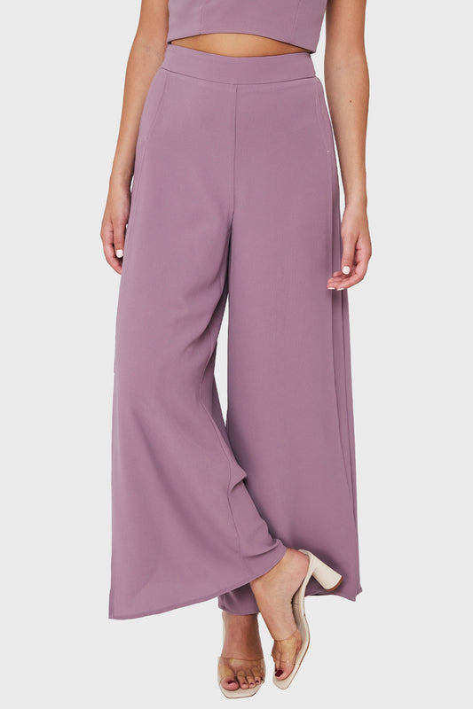 Pantalón Palazzo Tajos Lila