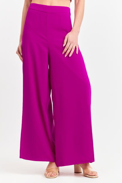 Pantalón Palazzo Tajos Magenta
