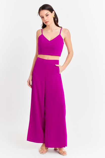 Pantalón Palazzo Tajos Magenta