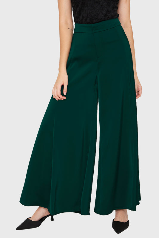 Maxi Palazzo Tipo Satín Verde