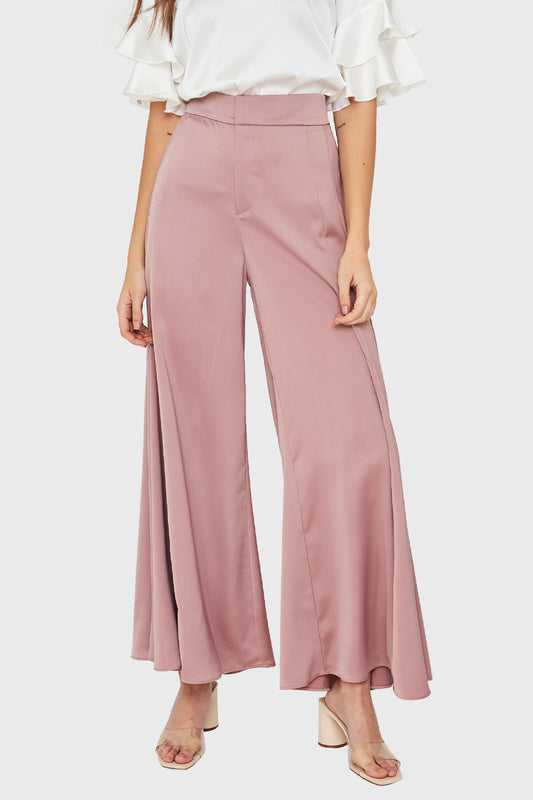Maxi Palazzo Tipo Satín Rosado