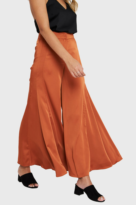 Maxi Palazzo Tipo Satín Bronce