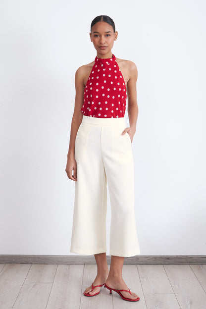 Pantalón Wide Leg Crop Blanco