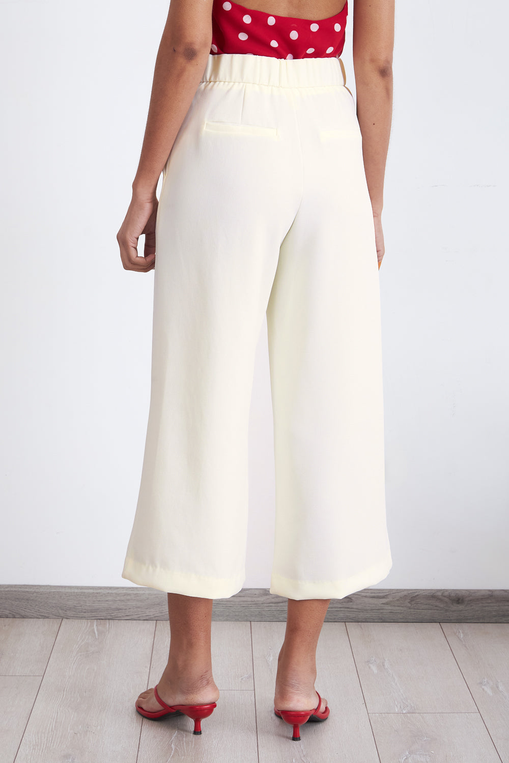 Pantalón Wide Leg Crop Blanco