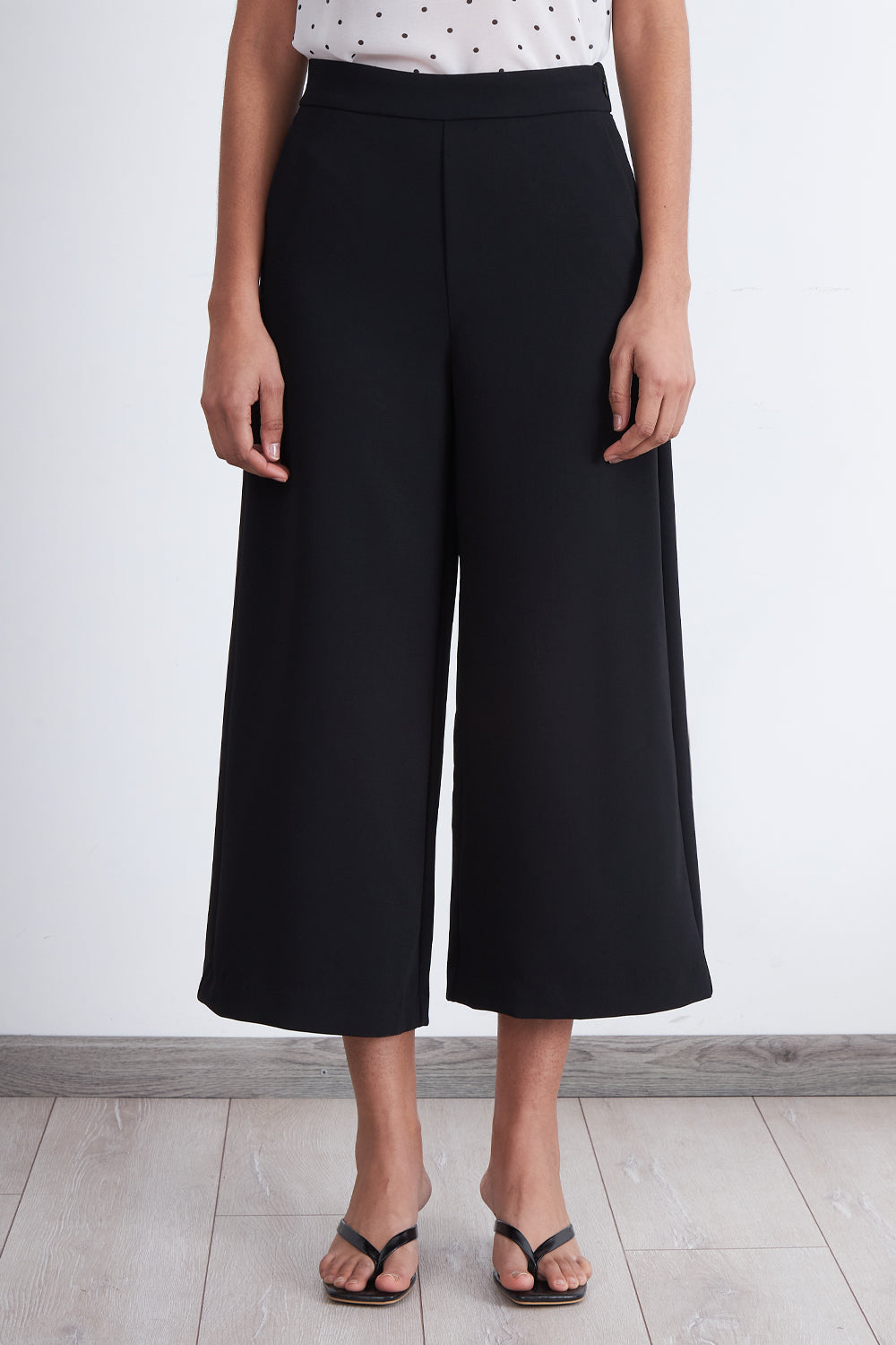 Pantalón Wide Leg Crop Negro