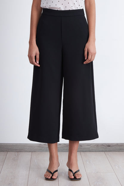 Pantalón Wide Leg Crop Negro