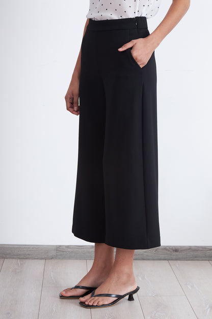 Pantalón Wide Leg Crop Negro