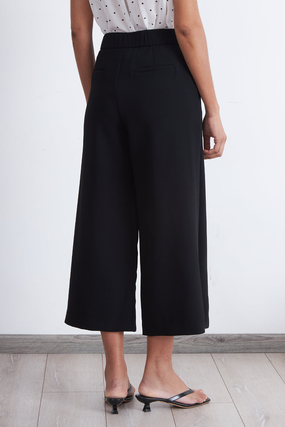 Pantalón Wide Leg Crop Negro