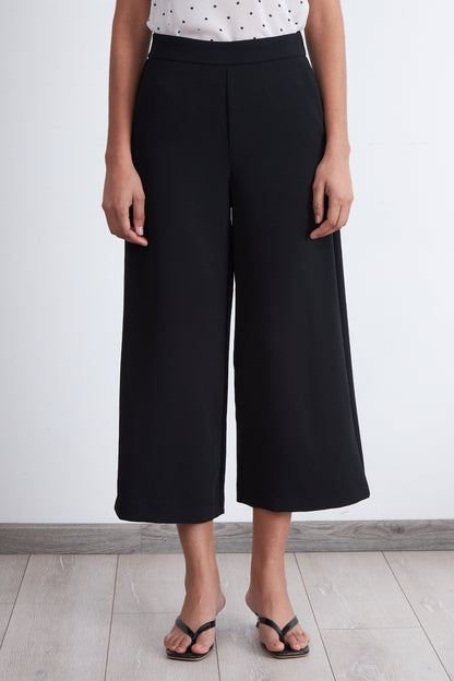 Pantalón Wide Leg Crop Negro