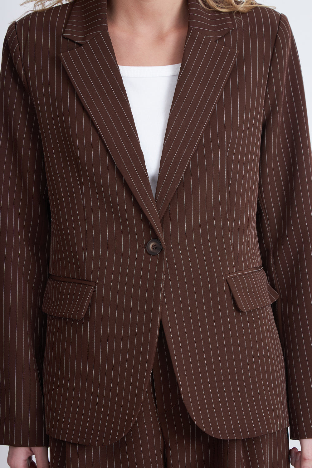 Blazer Rayas Diplomáticas Café