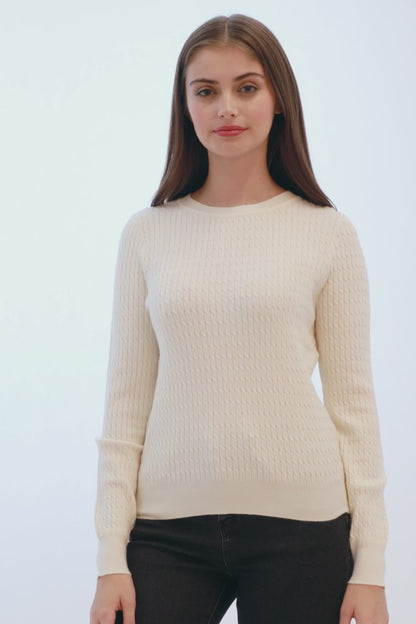 Sweater Punto Fino Cadenetas Blanco