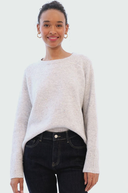 Sweater Manga Raglán Blanco Invierno