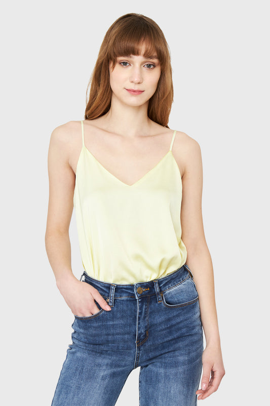 Body Tipo Satín Amarillo