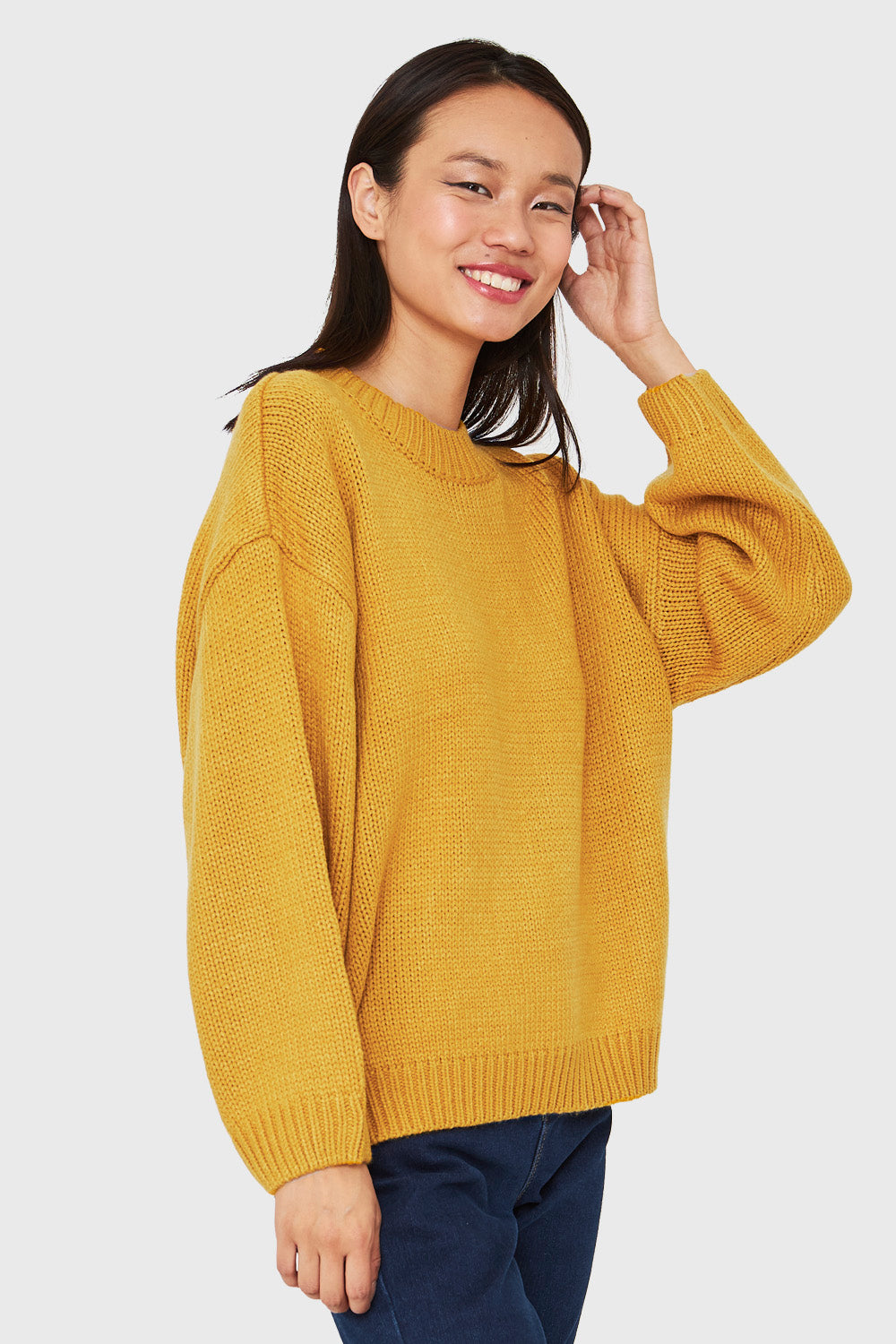 Sweater Básico Holgado Mostaza