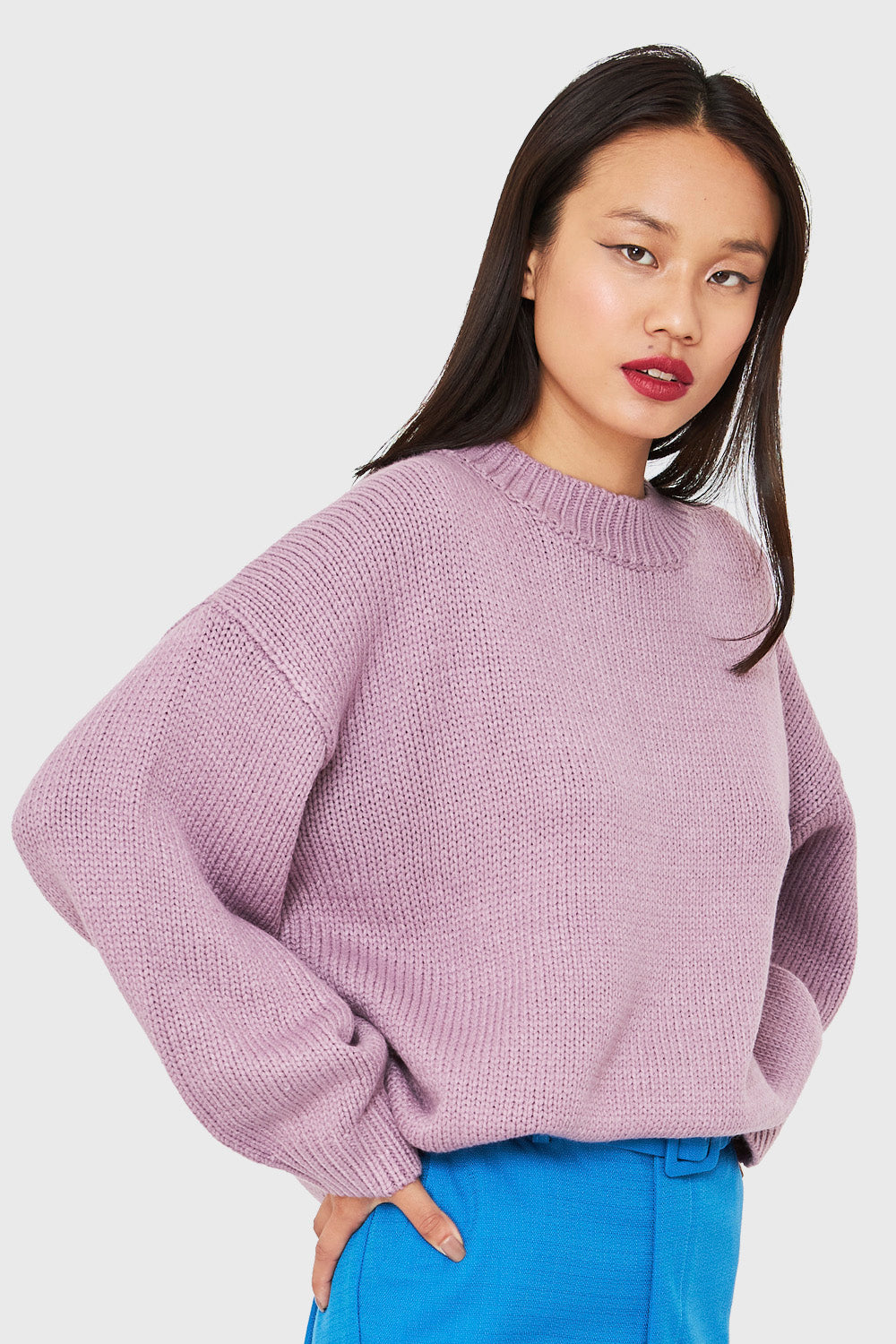 Sweater Básico Holgado Lila