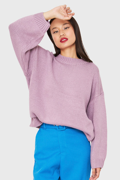 Sweater Básico Holgado Lila