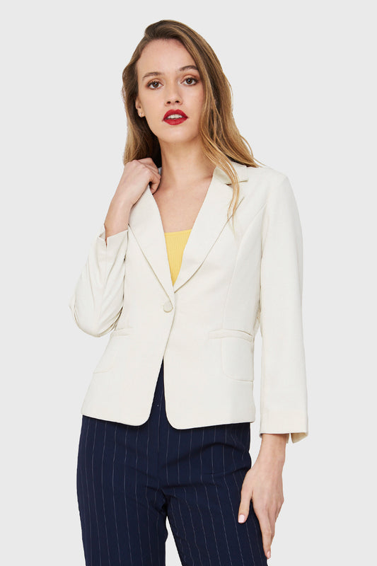 Blazer Corto Blanco Invierno
