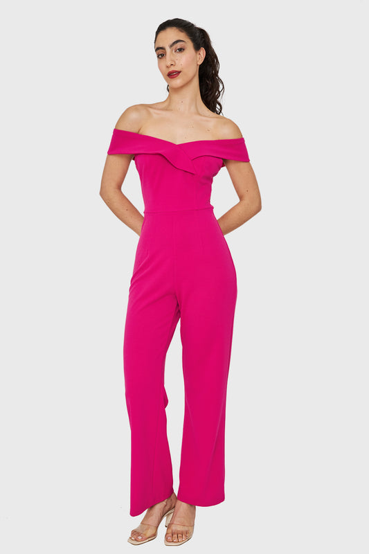 Enterito Escote Bardot Fucsia