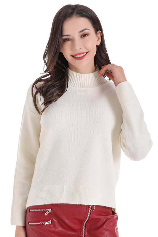Sweater Cuello Beatle Corto Blanco