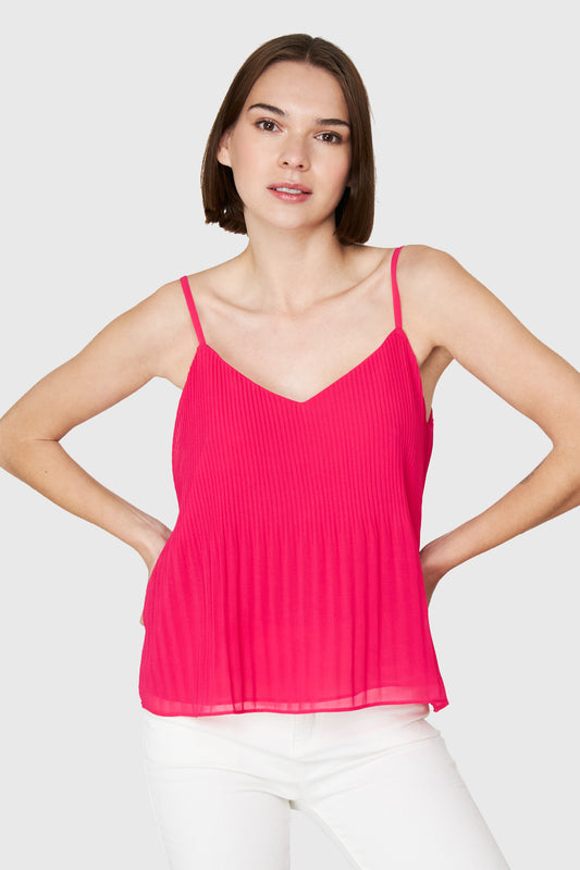 Top Plisado Pabilo Fucsia