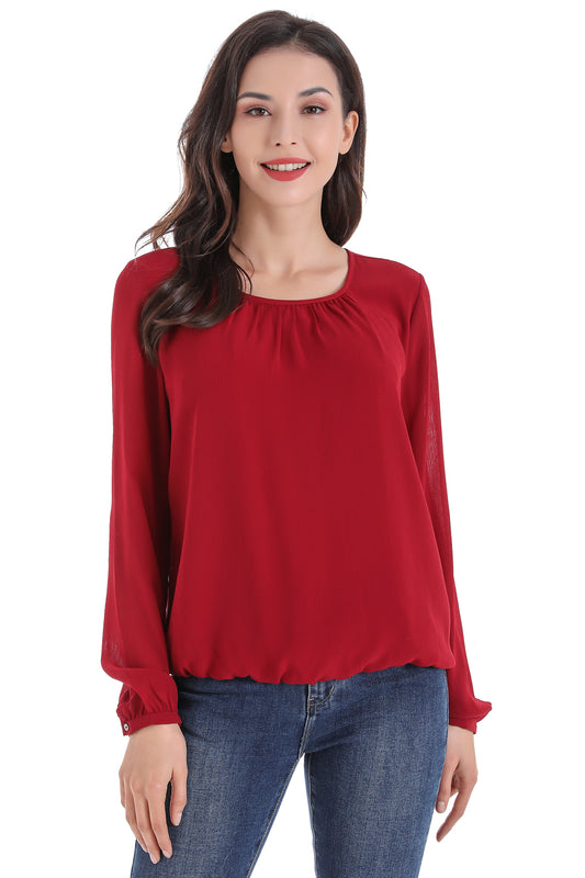 Blusa Base Elasticada Burdeo