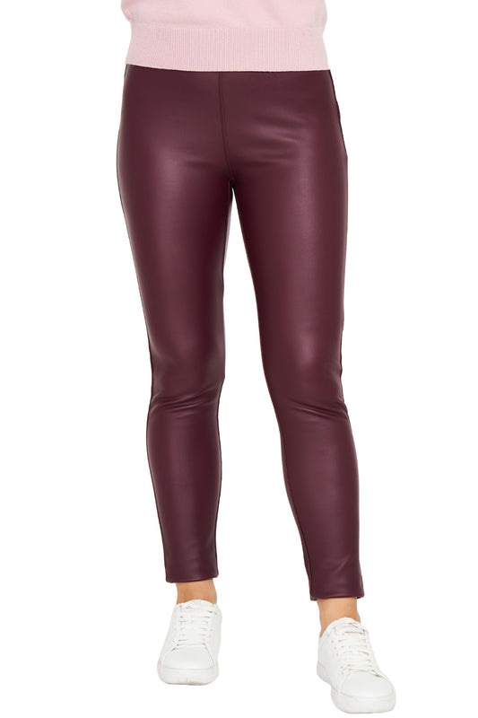 Legging  De Ecocuero Burdeo