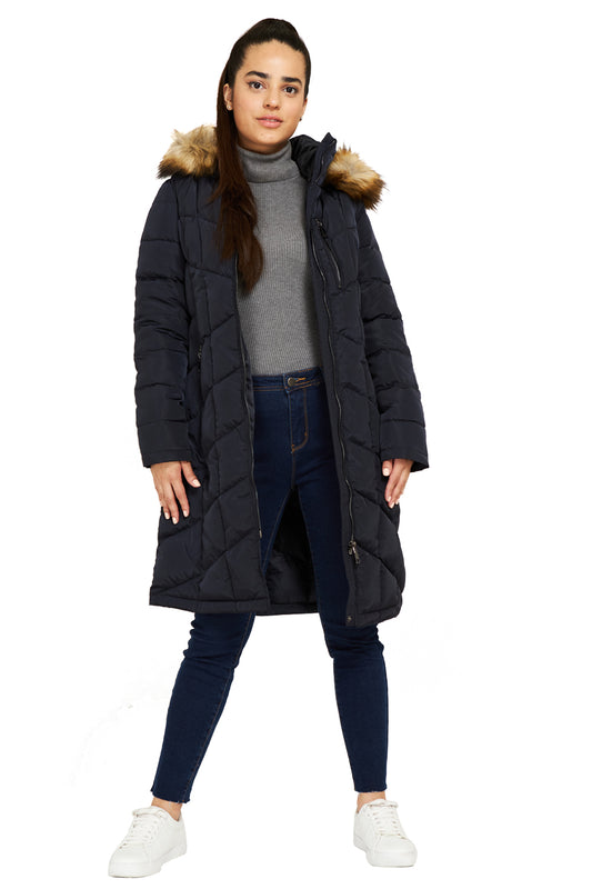 Parka Gorro Desmontable Azul