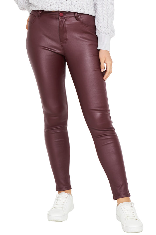 Pantalón Tipo Engomado Burdeo