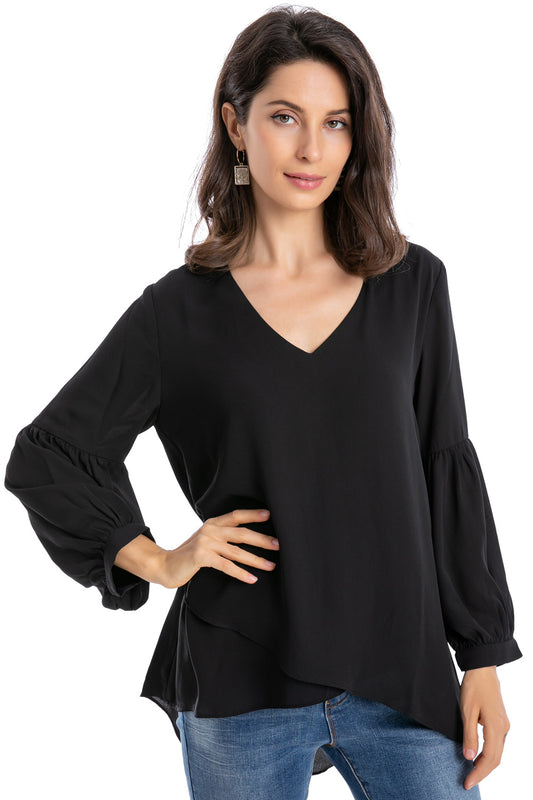 Blusa Capas Asimétrica Negro