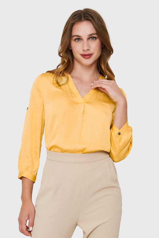Blusa Manga Ajustable Amarillo