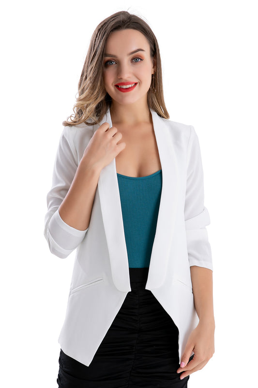 Blazer Solapa Larga Blanco