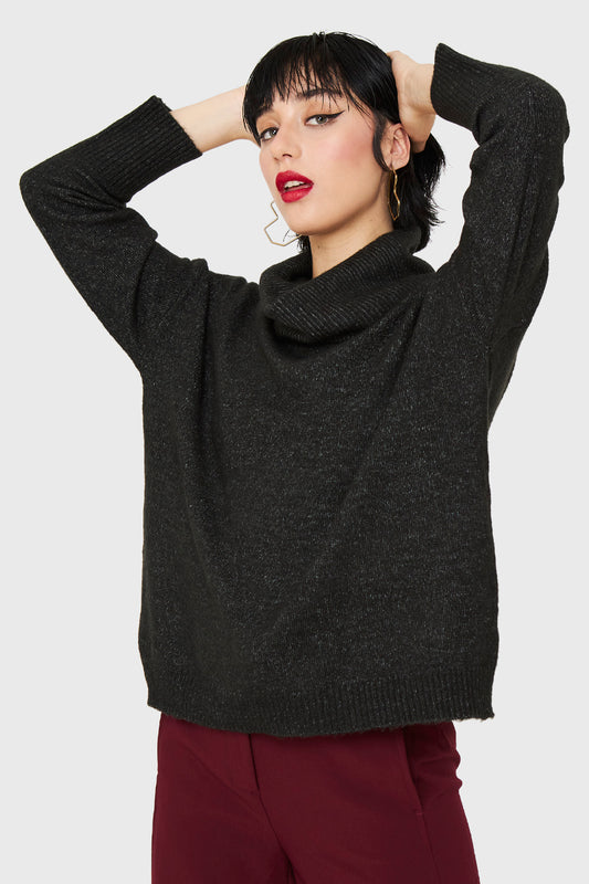 Sweater Cuello Alto Negro