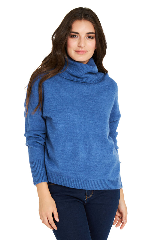 Sweater Cuello Alto Celeste